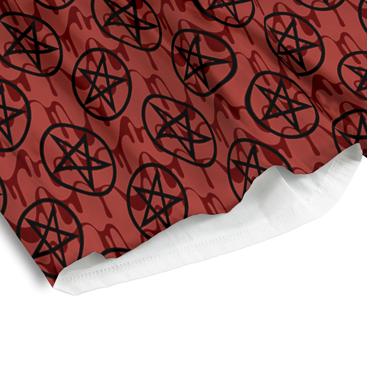 Pentagram Bloody Satanic Print Pattern Men's Athletic Shorts