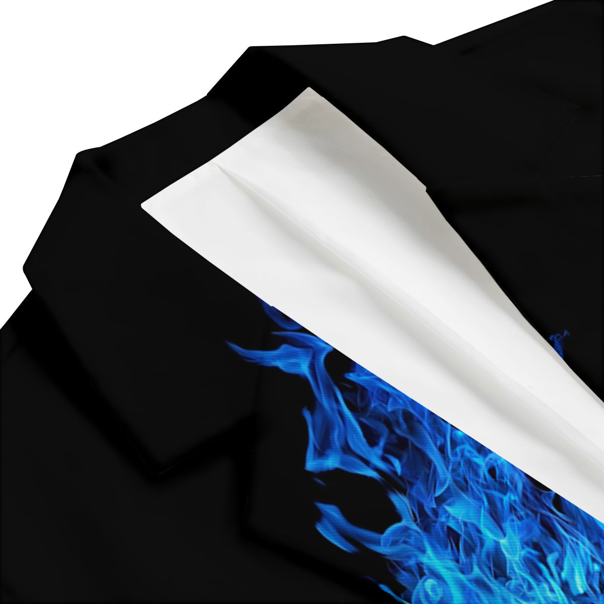 Pentagram Blue Flame Print Men's Blazer-grizzshop