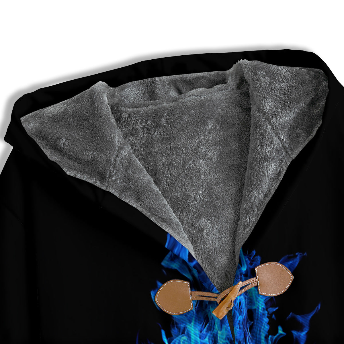 Pentagram Blue Flame Print Men's Windbreaker Jacket-grizzshop