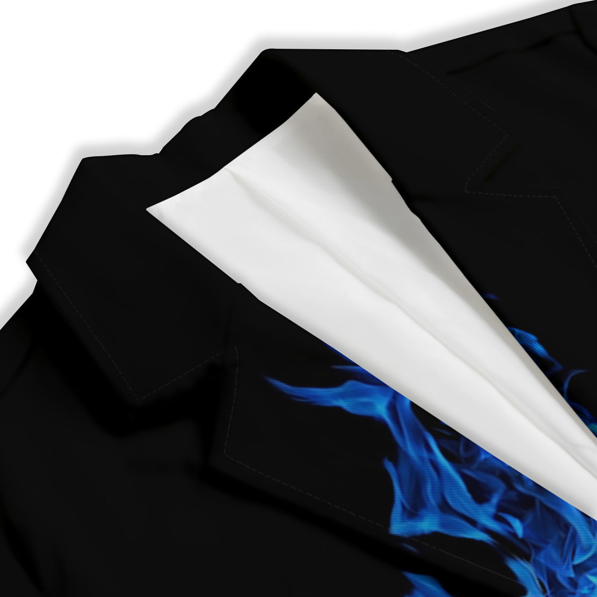 Pentagram Blue Flame Print Women's Blazer-grizzshop