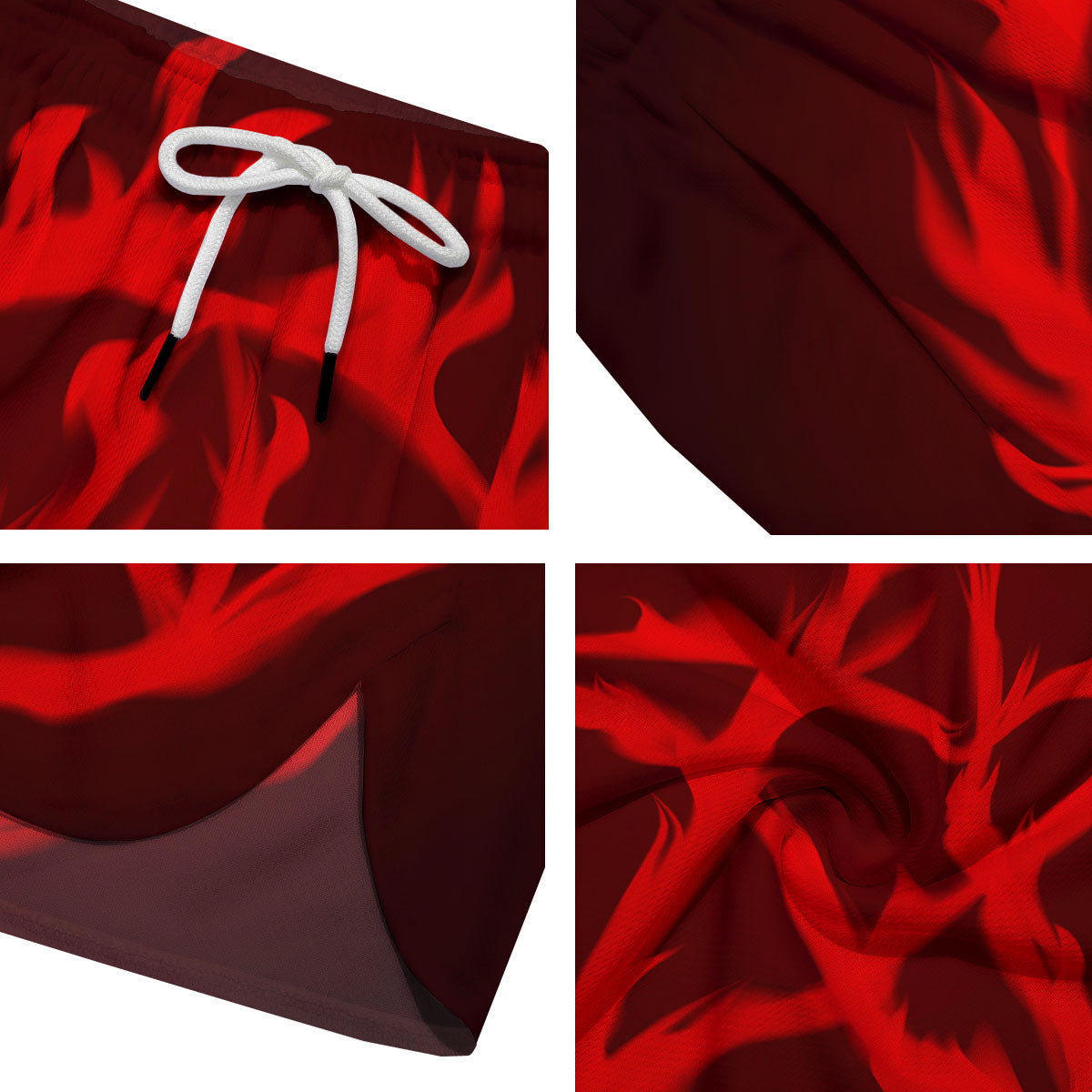 Pentagram Fiery Reversed Print Men's Running Shorts-grizzshop