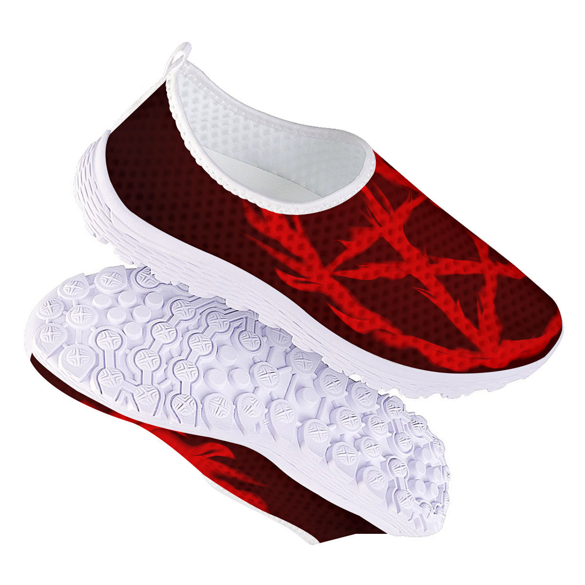 Pentagram Fiery Reversed Print Nurse Shoes-grizzshop