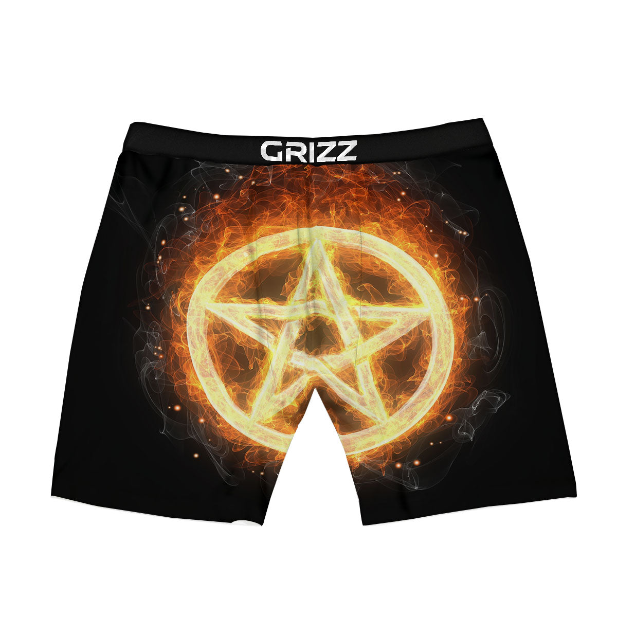 Pentagram Flame Print Boxer Briefs-grizzshop
