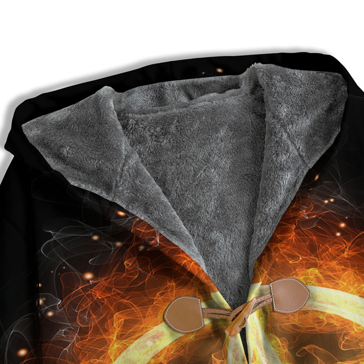 Pentagram Flame Print Men's Windbreaker Jacket-grizzshop