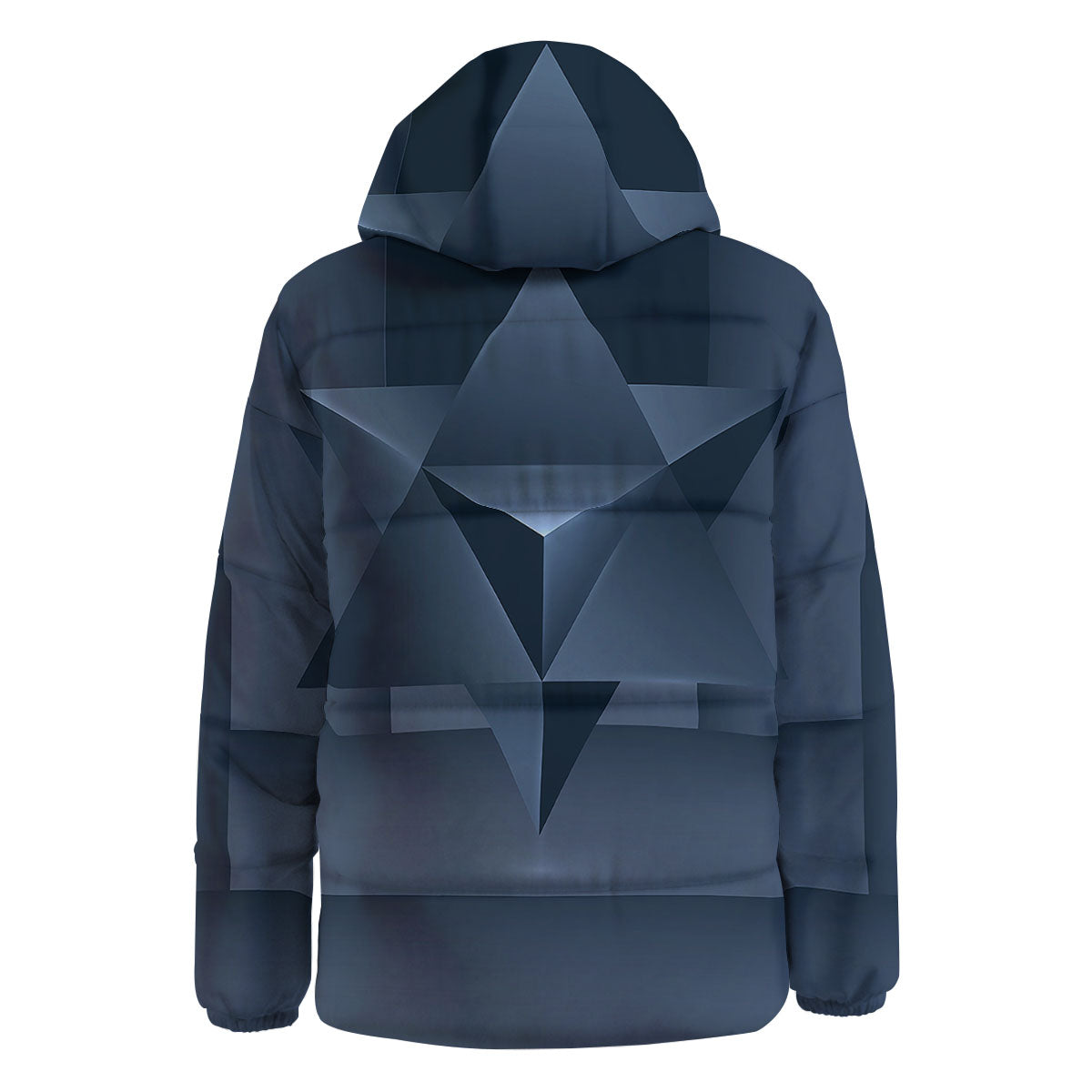 Pentagram Geometric Inverted Print Down Jacket-grizzshop