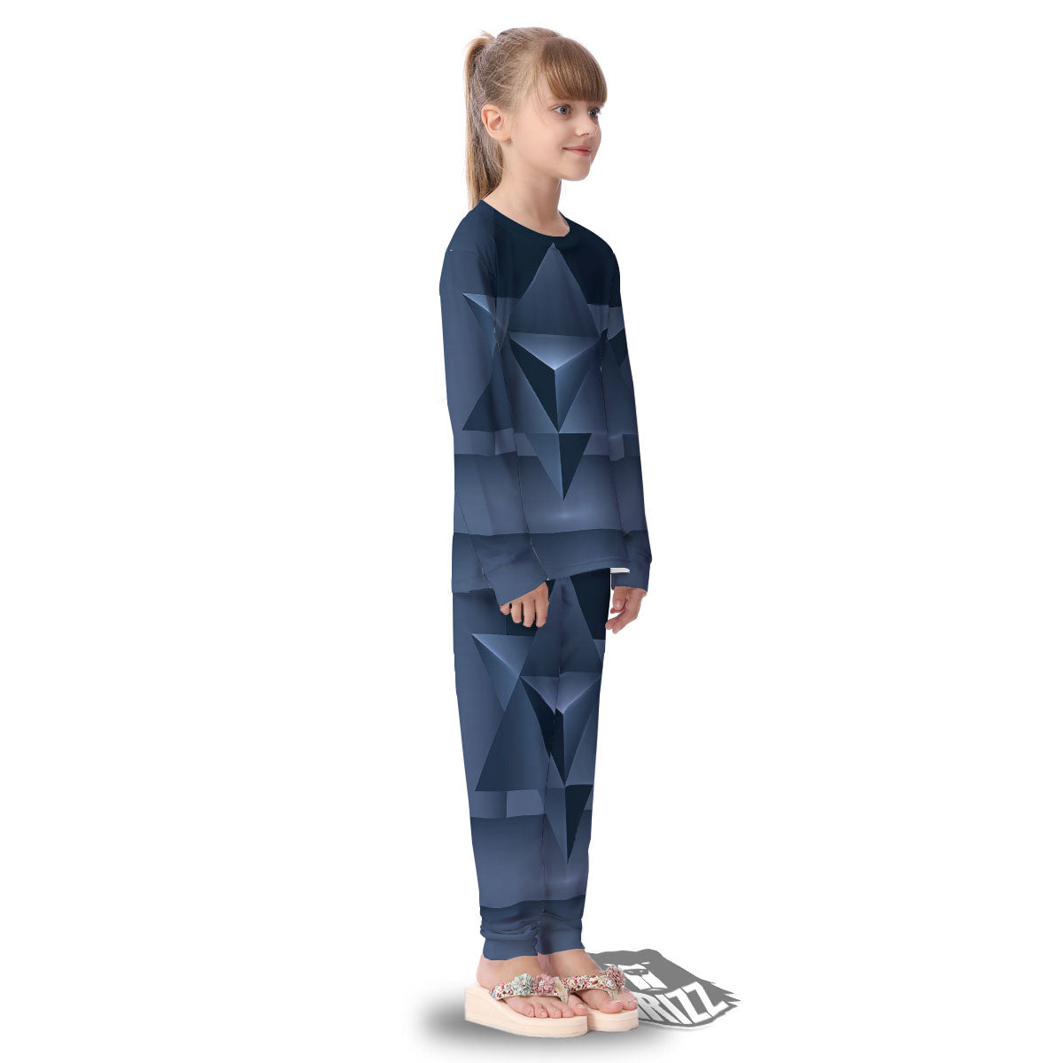 Pentagram Geometric Inverted Print Kid's Pajamas-grizzshop