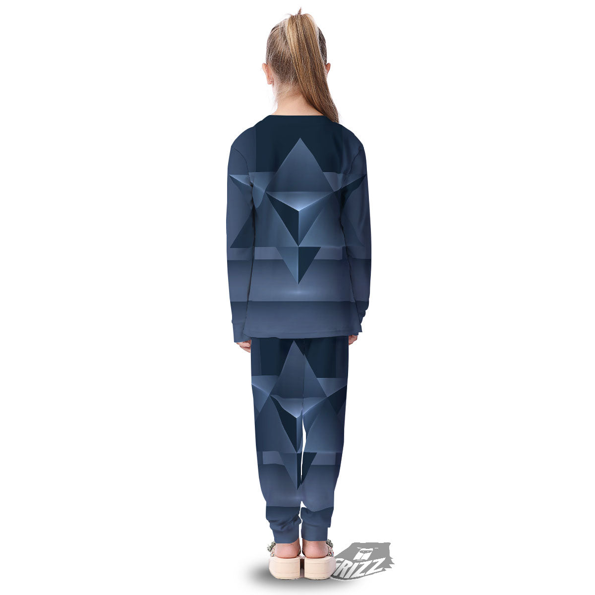 Pentagram Geometric Inverted Print Kid's Pajamas-grizzshop