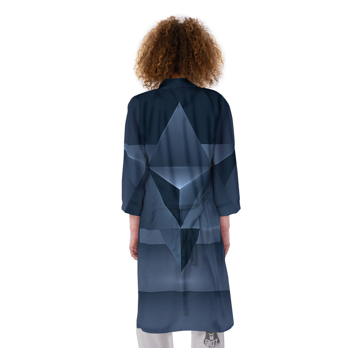Pentagram Geometric Inverted Print Kimono-grizzshop