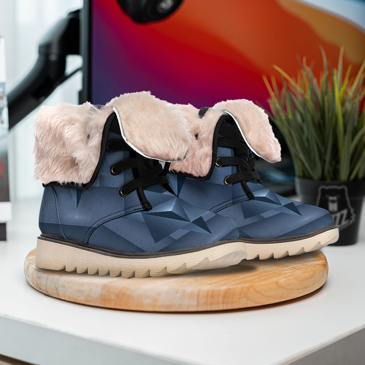 Pentagram Geometric Inverted Print Snow Boots-grizzshop