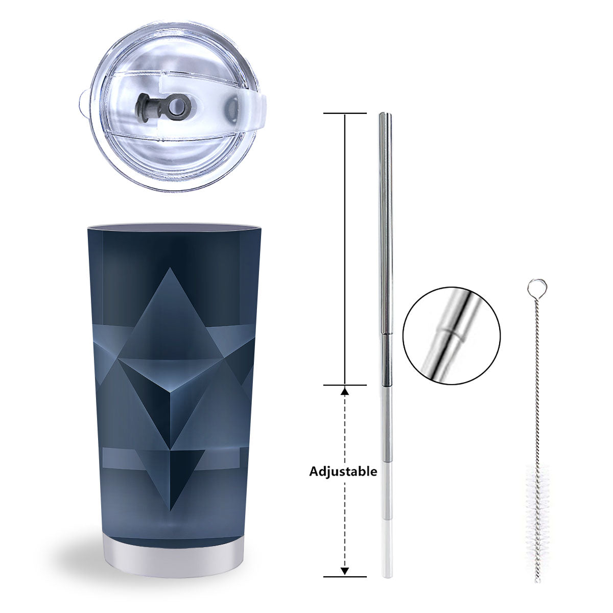 Pentagram Geometric Inverted Print Tumbler-grizzshop