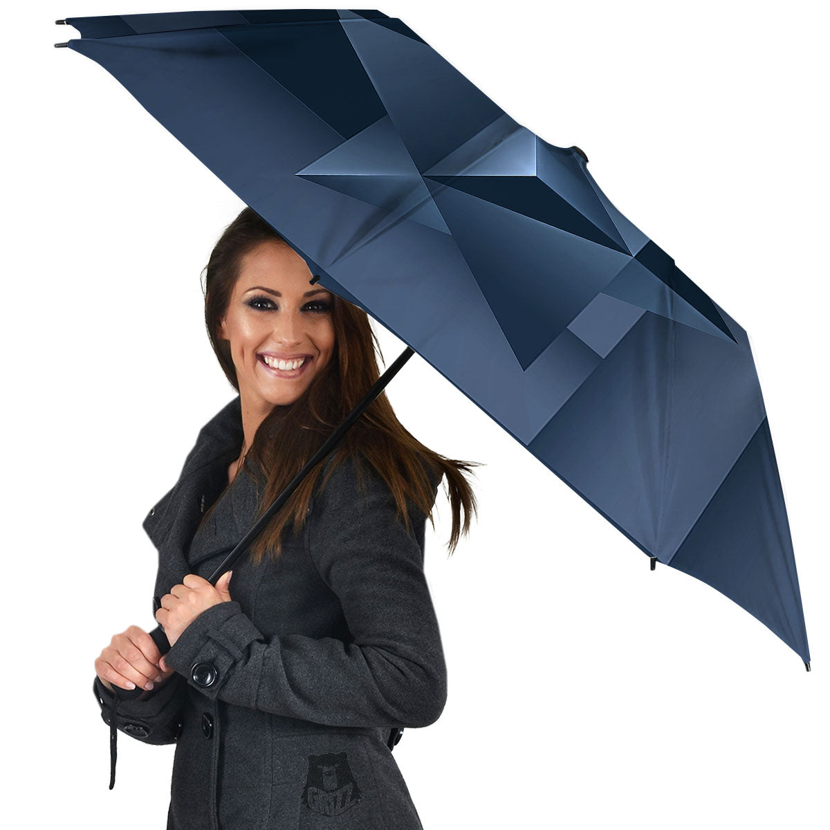 Pentagram Geometric Inverted Print Umbrella-grizzshop