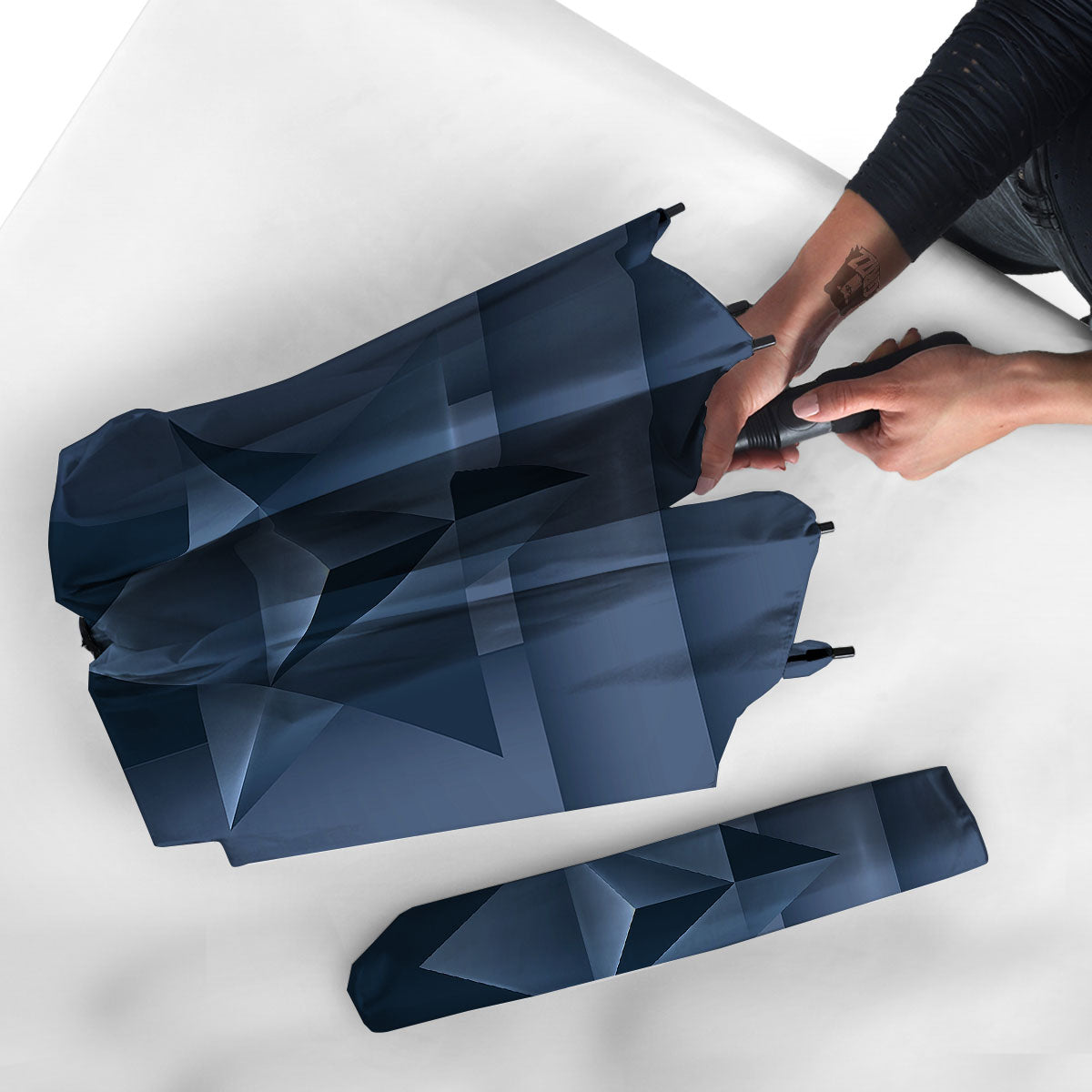 Pentagram Geometric Inverted Print Umbrella-grizzshop