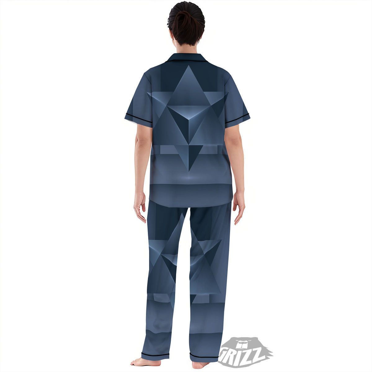 Pentagram Geometric Inverted Print Women's Pajamas Set-grizzshop