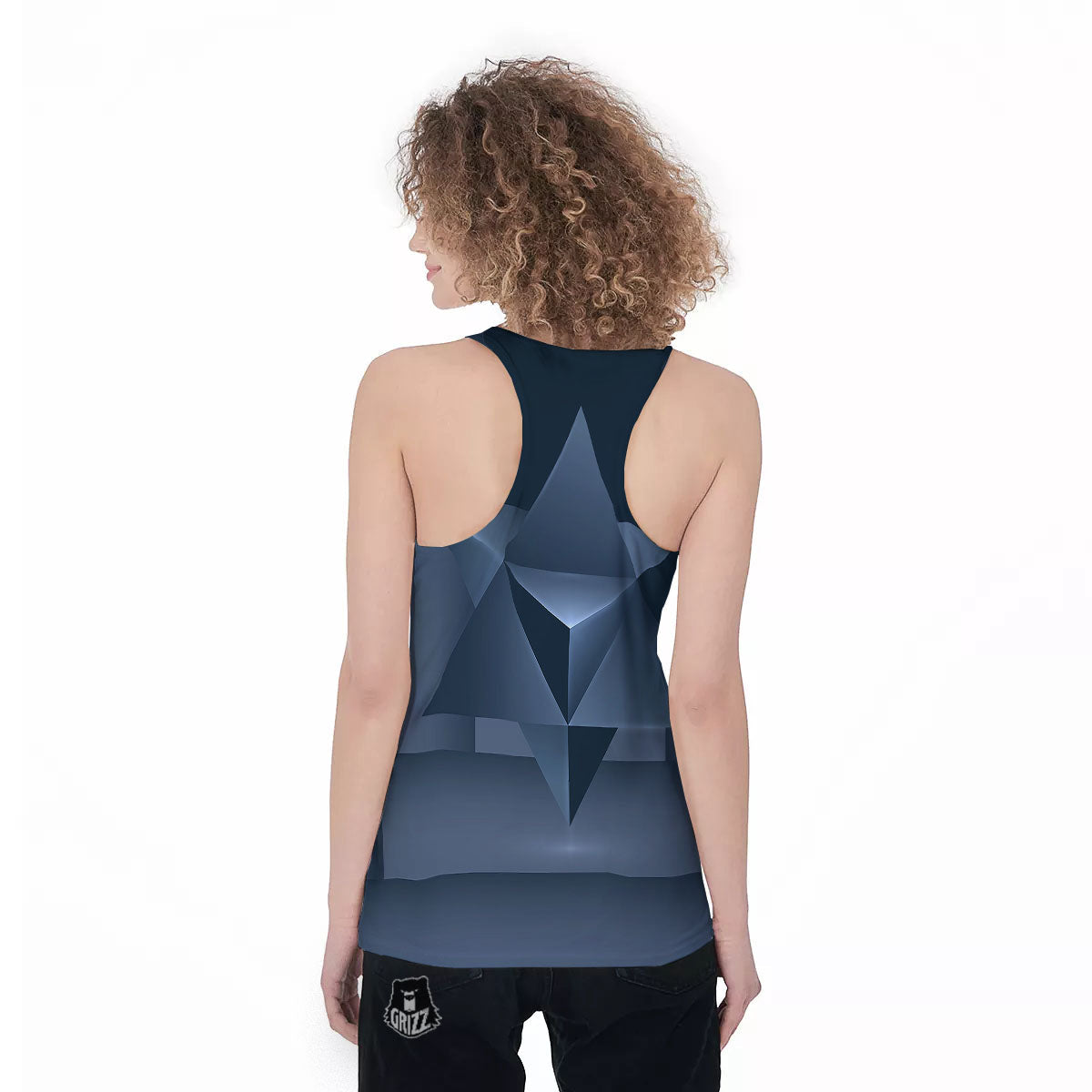Pentagram Geometric Inverted Print Women's Racerback Tank Top-grizzshop