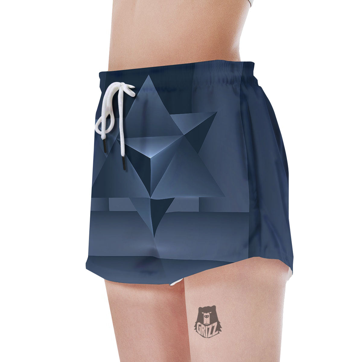 Pentagram Geometric Inverted Print Women's Shorts-grizzshop