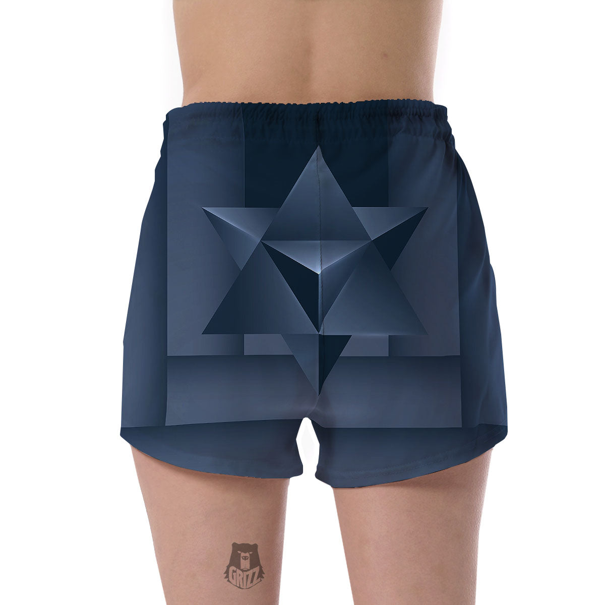 Pentagram Geometric Inverted Print Women's Shorts-grizzshop