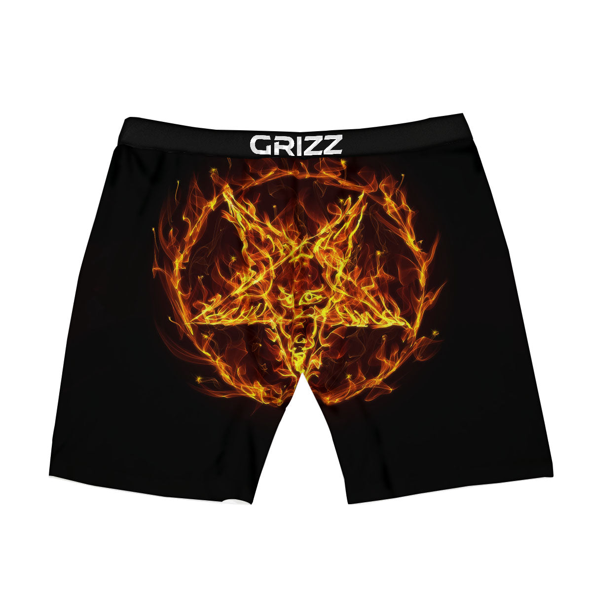 Pentagram Satanic Flame Print Boxer Briefs-grizzshop