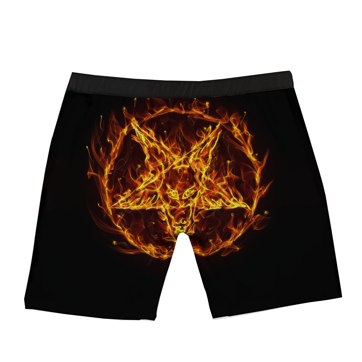Pentagram Satanic Flame Print Boxer Briefs-grizzshop