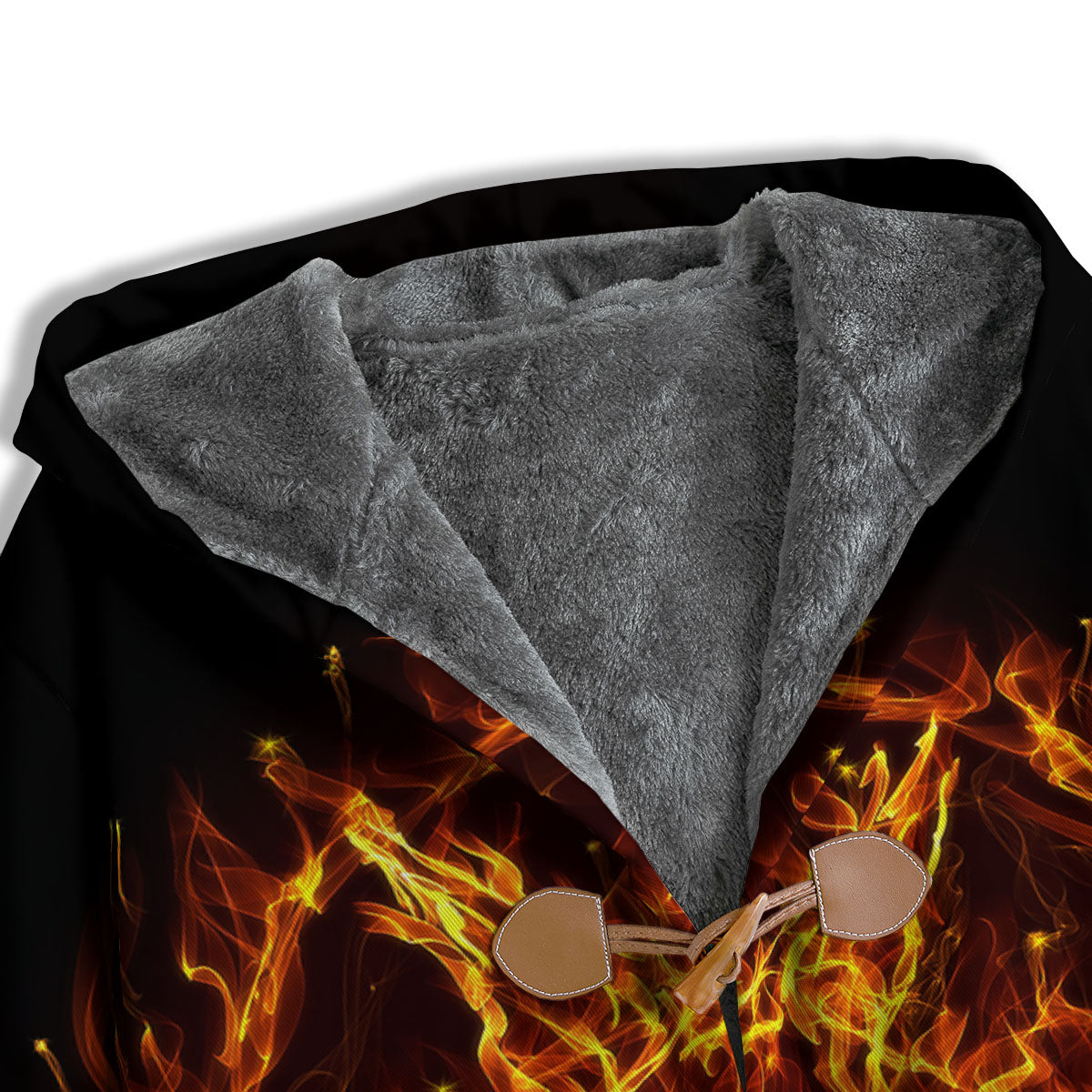 Pentagram Satanic Flame Print Men's Windbreaker Jacket-grizzshop