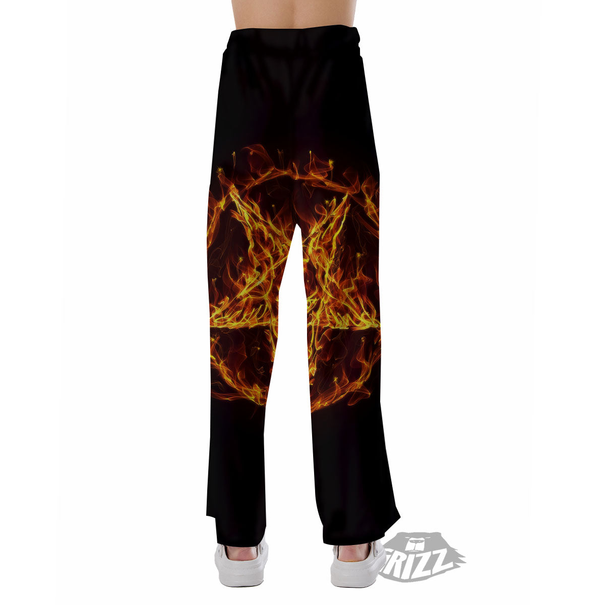 Pentagram Satanic Flame Print Pajama Pants-grizzshop
