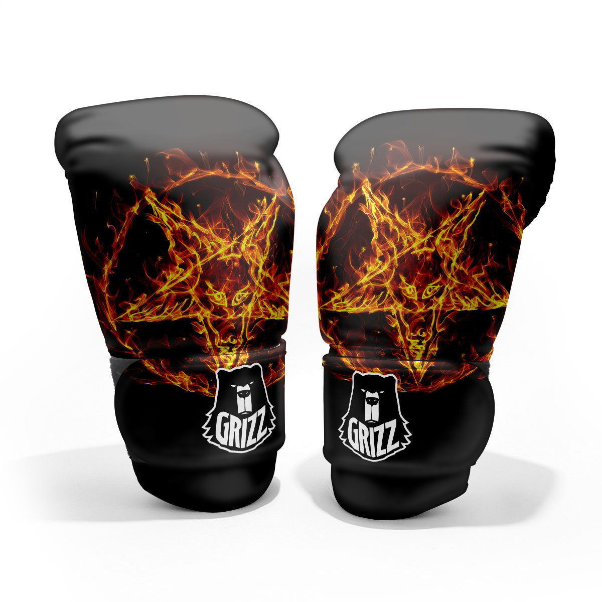 Pentagram Satanic Flame Print Pro Boxing Glove