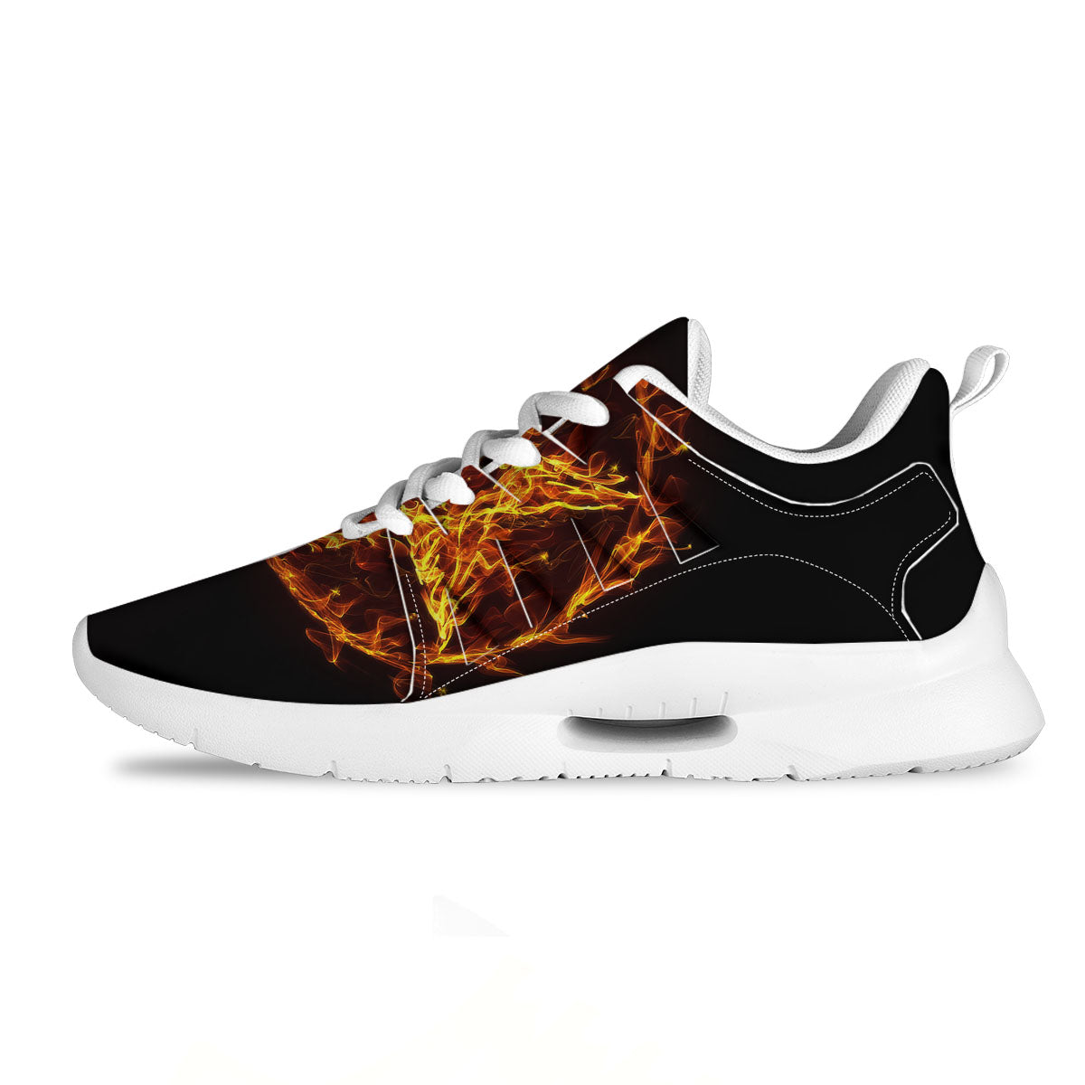 Pentagram Satanic Flame Print Tennis Shoes-grizzshop