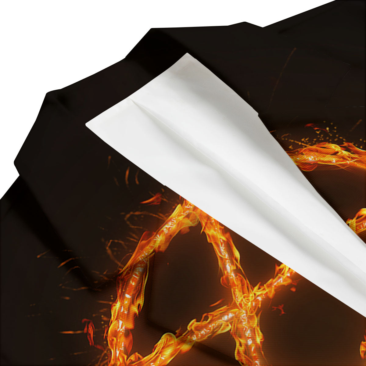 Pentagram Symbol Flaming Print Men's Blazer-grizzshop