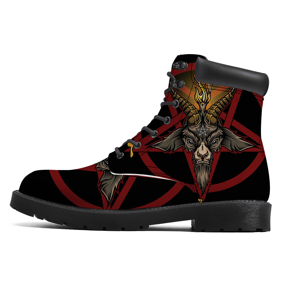 Pentagram Symbol Magic Print Boots-grizzshop