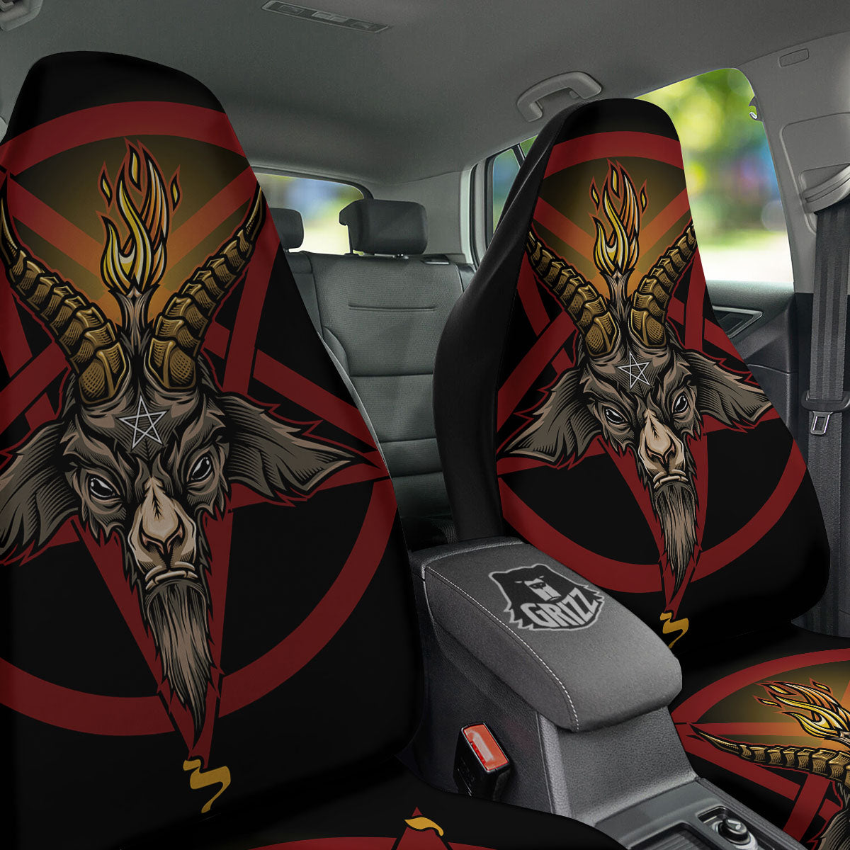 Pentagram Symbol Magic Print Car Seat Covers-grizzshop