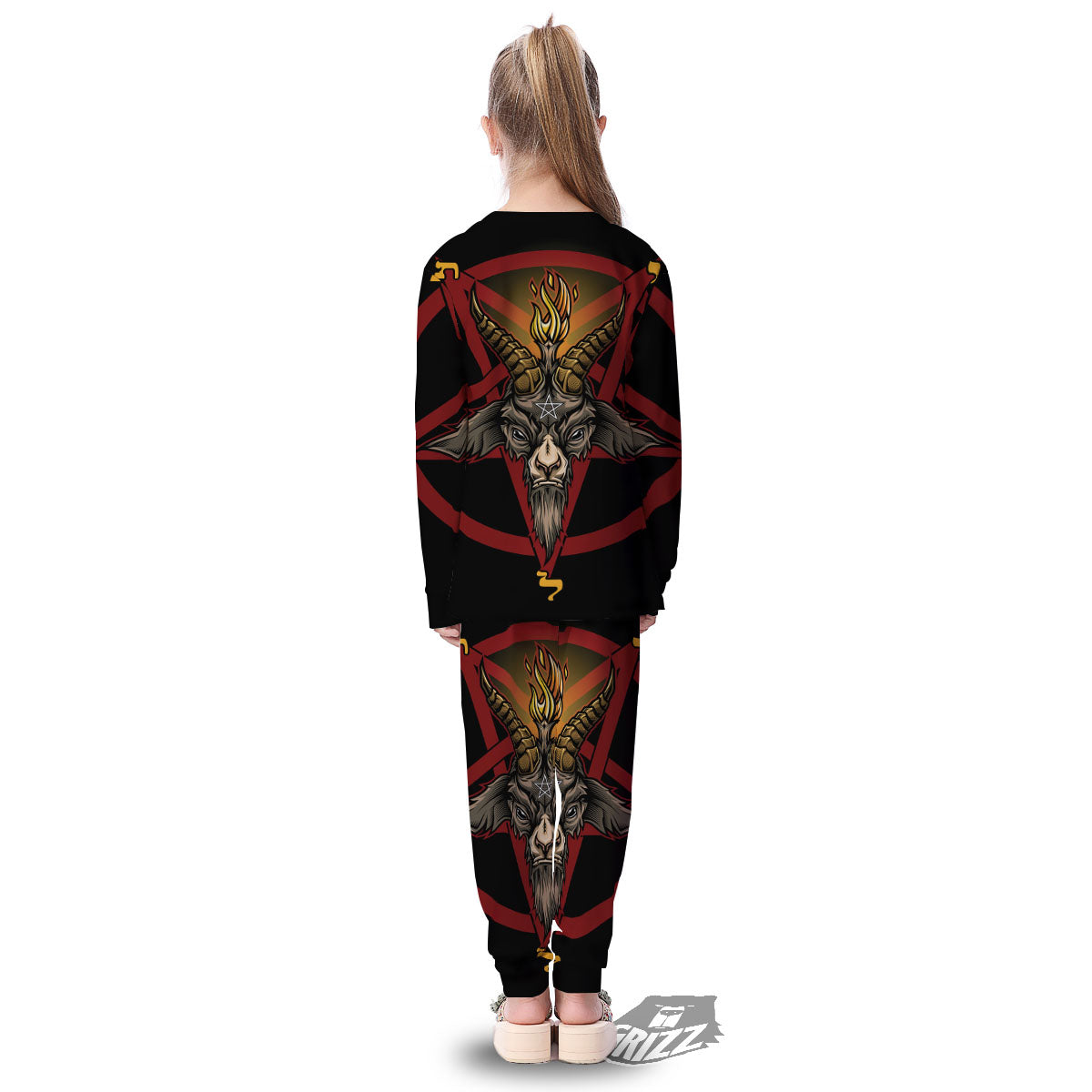 Pentagram Symbol Magic Print Kid's Pajamas-grizzshop