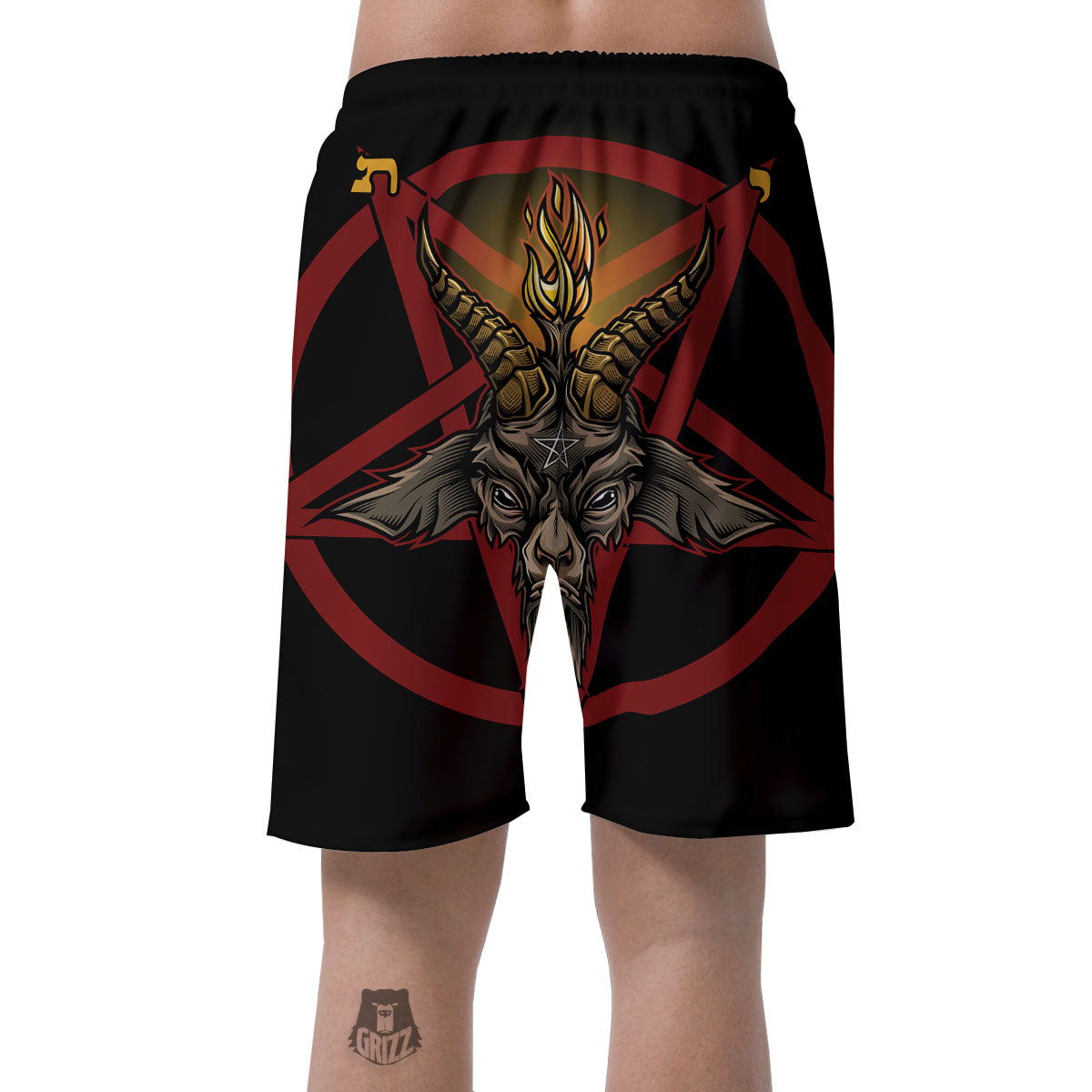 Pentagram Symbol Magic Print Men's Shorts-grizzshop