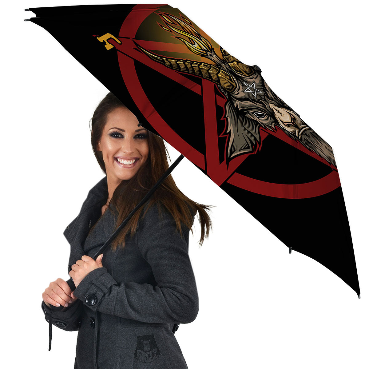 Pentagram Symbol Magic Print Umbrella-grizzshop