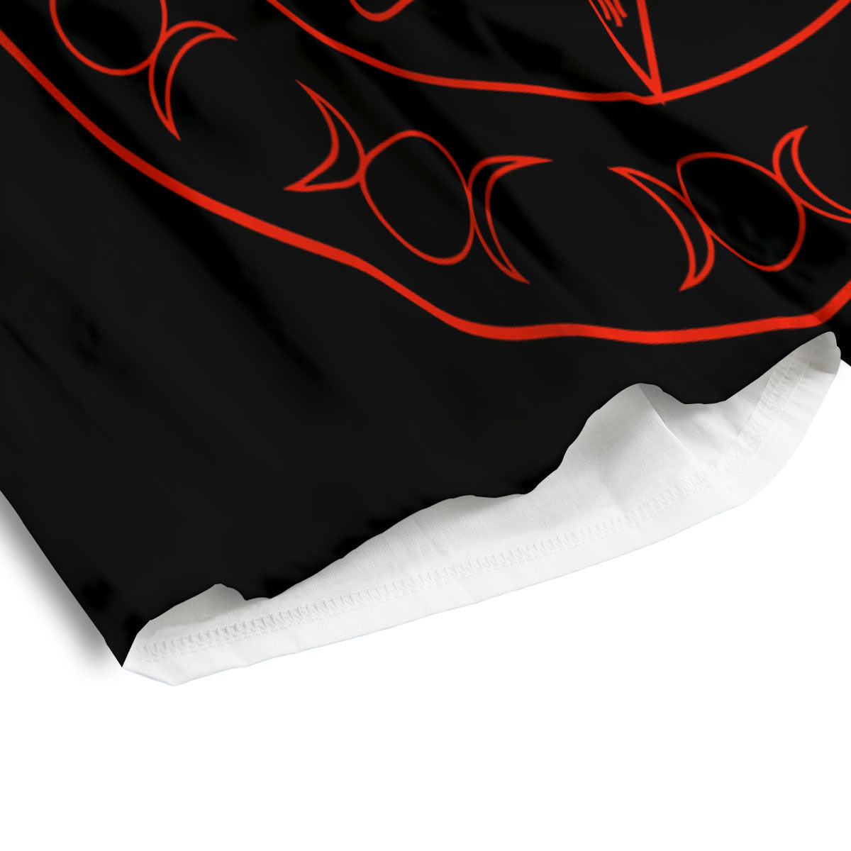 Pentagram Symbol Red Satanic Print Men's Athletic Shorts