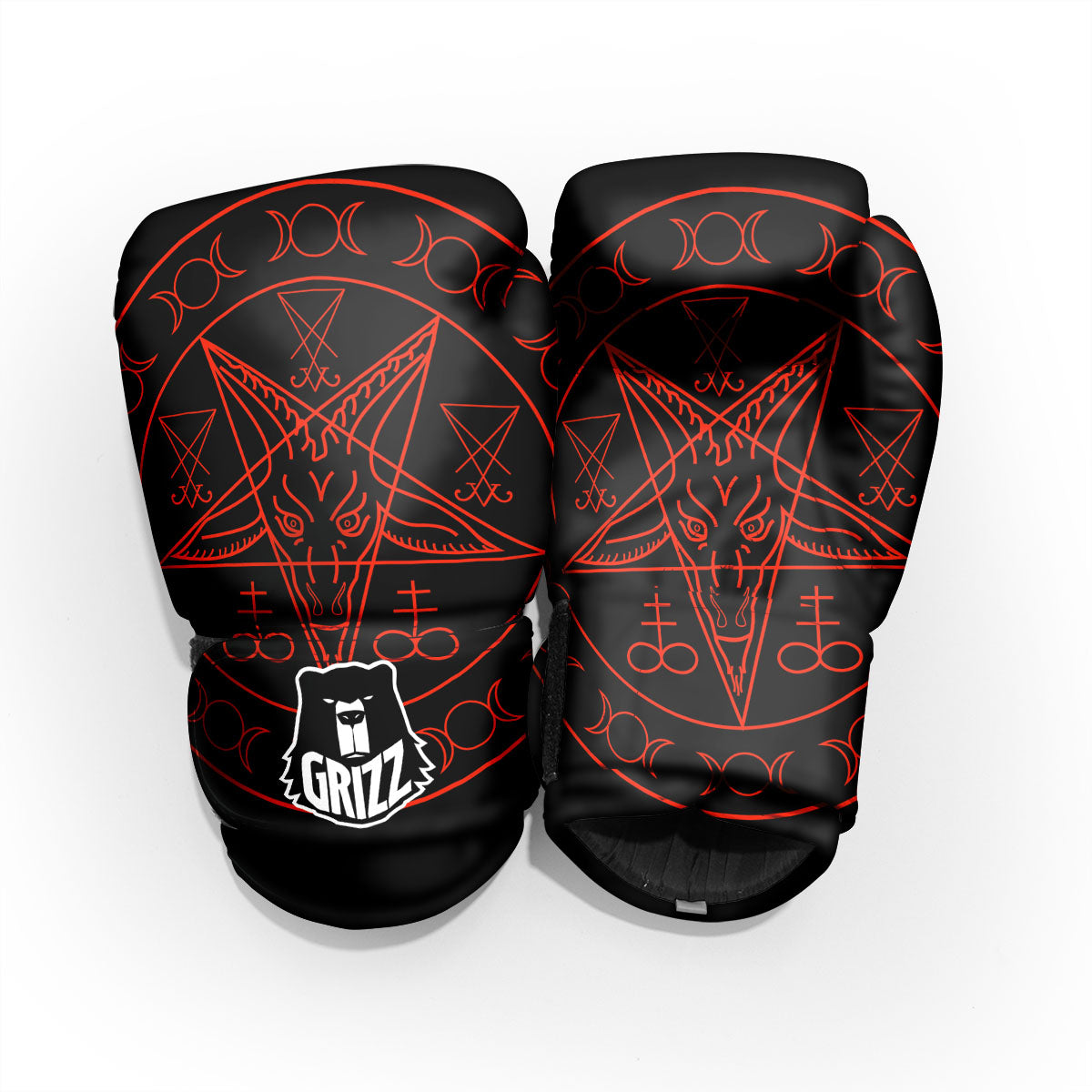 Pentagram Symbol Red Satanic Print Pro Boxing Glove