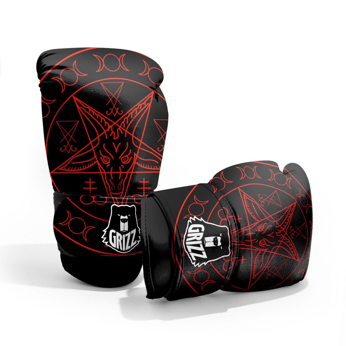 Pentagram Symbol Red Satanic Print Pro Boxing Glove