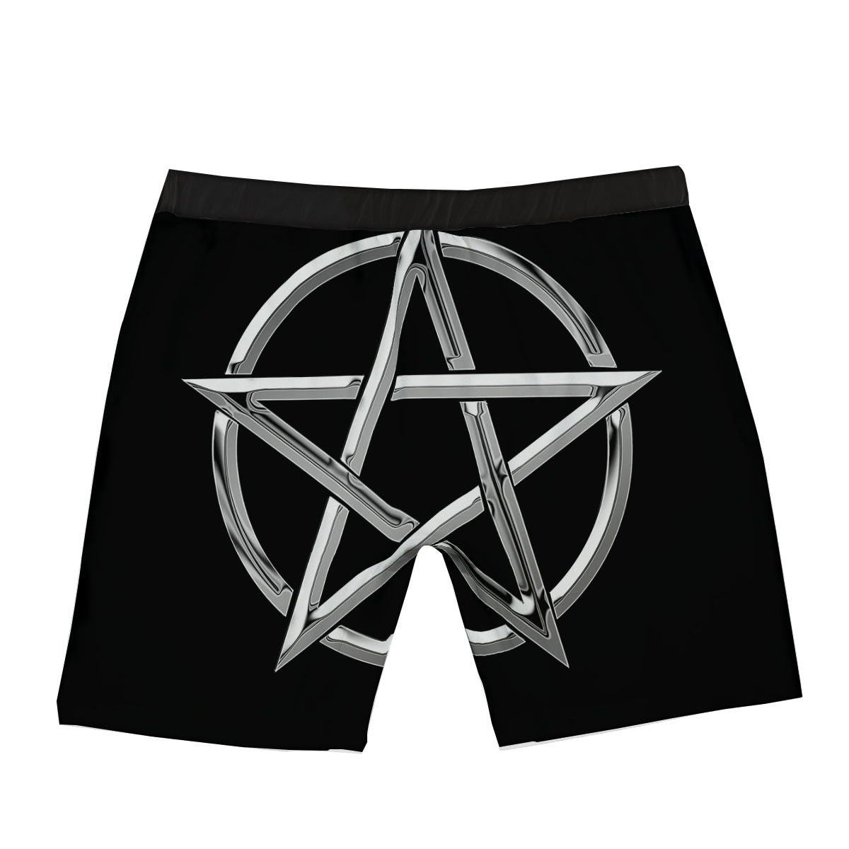 Pentagram Symbol White And Black Print Boxer Briefs-grizzshop