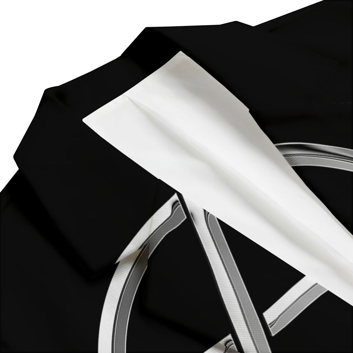 Pentagram Symbol White And Black Print Men's Blazer-grizzshop