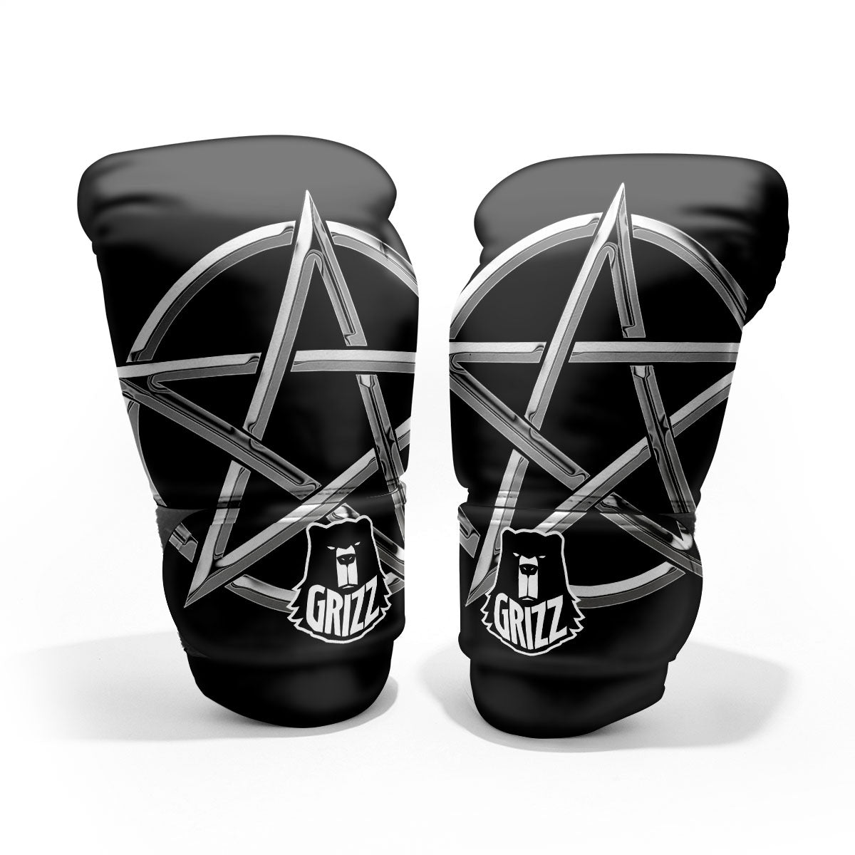 Pentagram Symbol White And Black Print Pro Boxing Glove