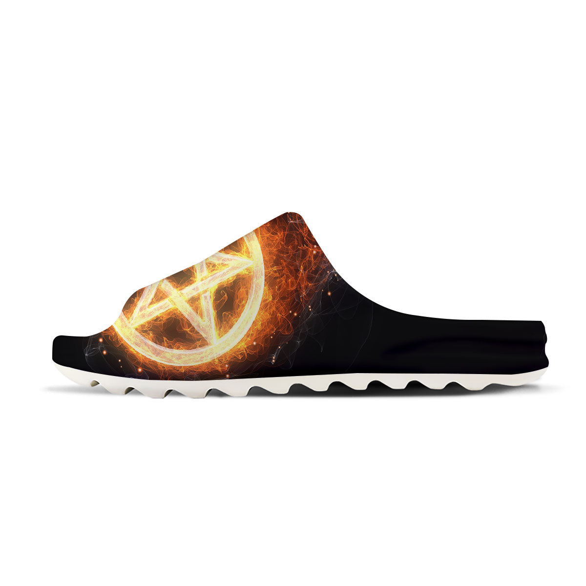 Pentagram Flame Print Sandals-grizzshop