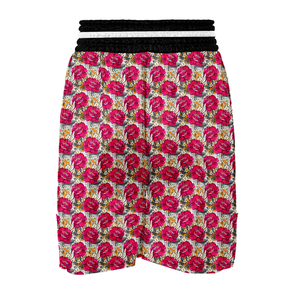 Peony Hand Drawn Print Pattern Boxing Shorts-grizzshop