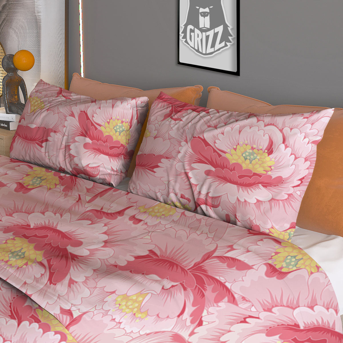 Peony Japanese Print Duvet Cover Bedding Set
