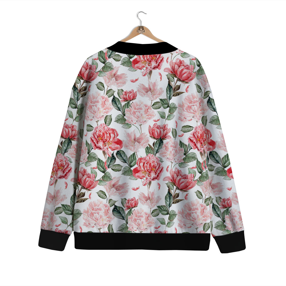 Peony Pink Print Pattern Cardigan-grizzshop