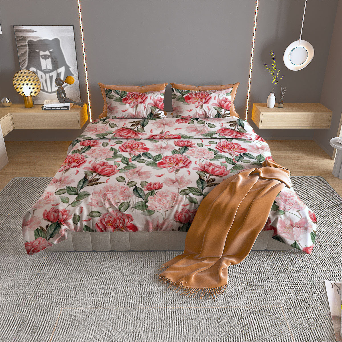 Parrot Watercolor Print Pattern Duvet Cover Bedding Set