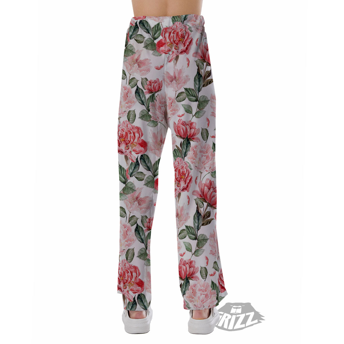 Peony Pink Print Pattern Pajama Pants-grizzshop