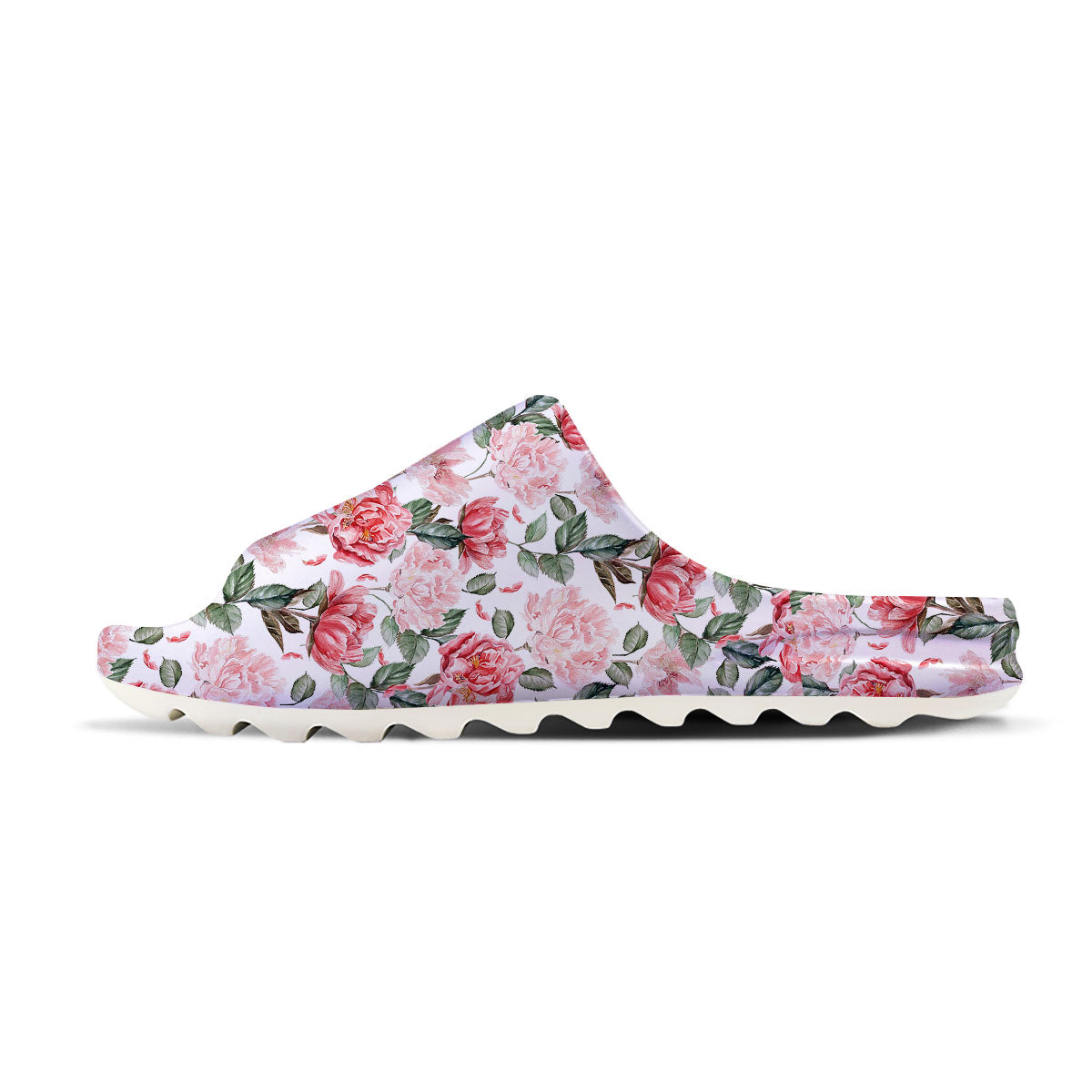 Peony Pink Print Pattern Sandals-grizzshop