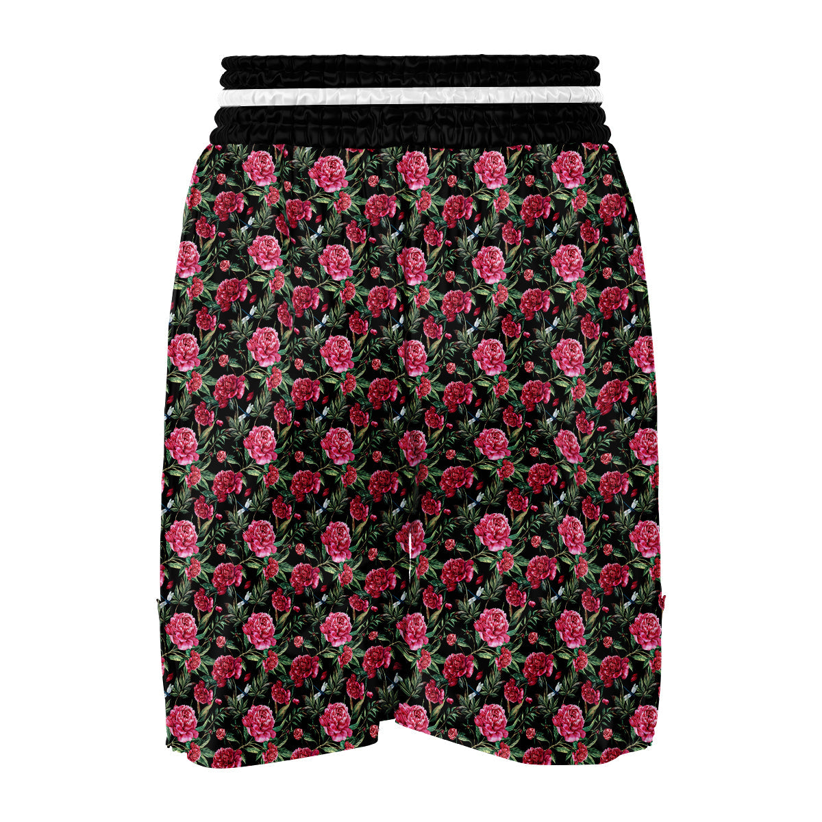 Peony Watercolor Pink Print Pattern Boxing Shorts-grizzshop
