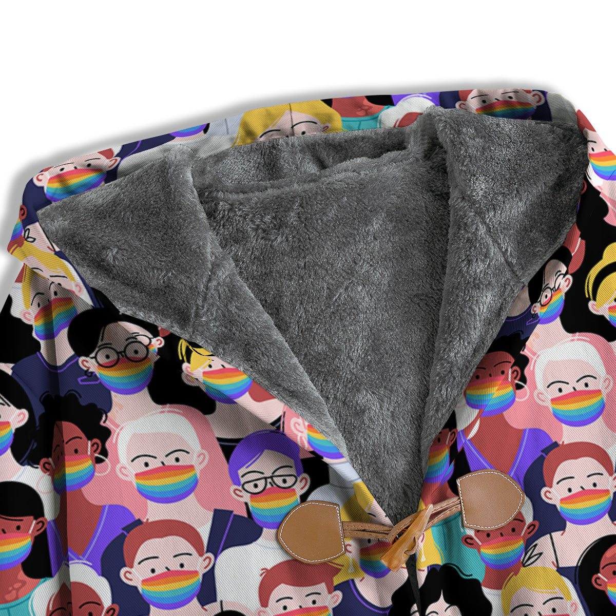 People And Rainbow Face Masks Print Pattern Men's Windbreaker Jacket-grizzshop