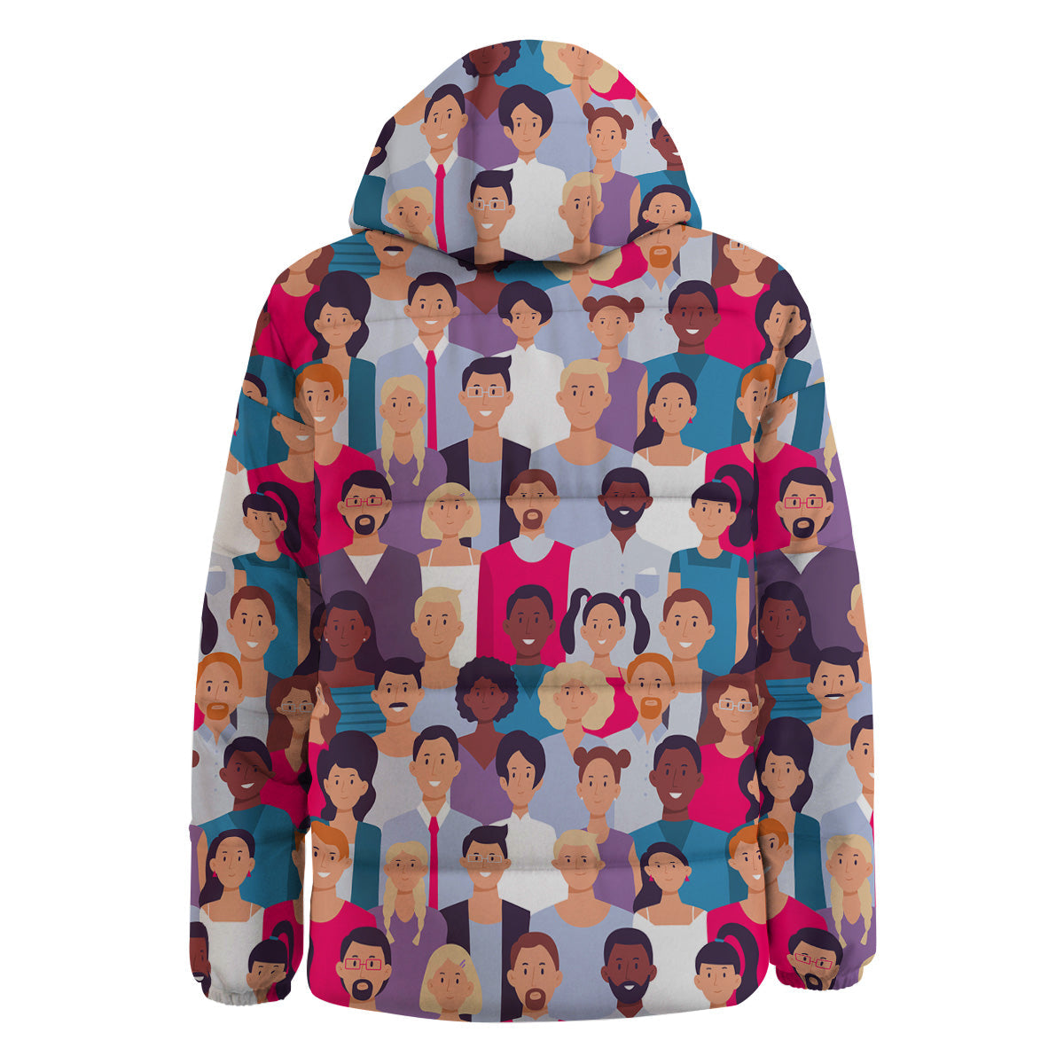 People Smile Colorful Print Pattern Down Jacket-grizzshop