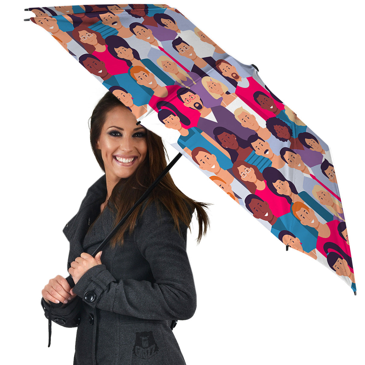 People Smile Colorful Print Pattern Umbrella-grizzshop