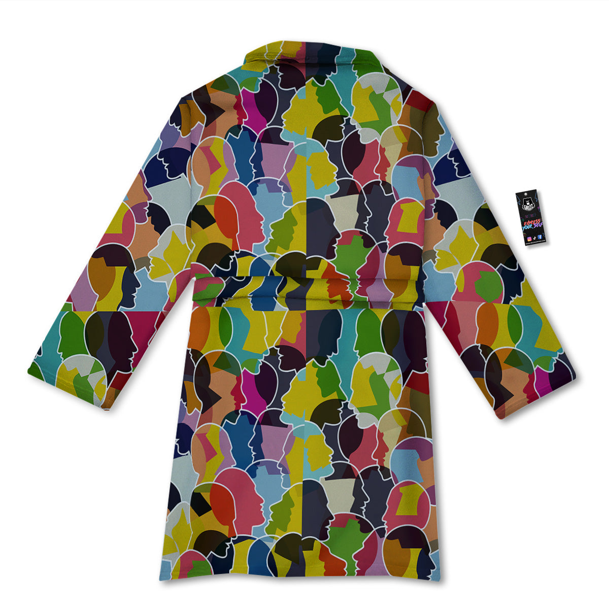 People Talking Colorful Print Pattern Bathrobe-grizzshop